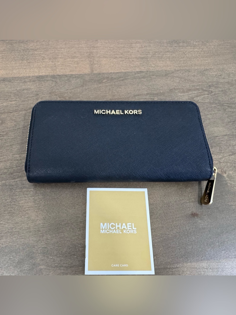 Michael Kors black Zip-Around Leather Wallet